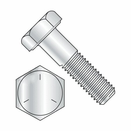 Newport Fasteners Grade 5, 1/4"-20 Hex Head Cap Screw, Zinc Plated Steel, 2-3/4 in L, 100 PK 591629-100